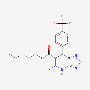 molecular formula C18H19F3N4O2S B6011139 2-(ethylthio)ethyl 5-methyl-7-[4-(trifluoromethyl)phenyl]-4,7-dihydro[1,2,4]triazolo[1,5-a]pyrimidine-6-carboxylate 