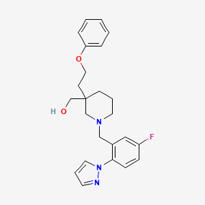 molecular formula C24H28FN3O2 B6011149 [1-[5-fluoro-2-(1H-pyrazol-1-yl)benzyl]-3-(2-phenoxyethyl)-3-piperidinyl]methanol 