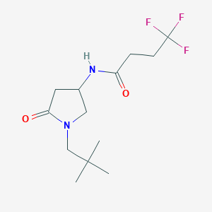 molecular formula C13H21F3N2O2 B6011157 N-[1-(2,2-dimethylpropyl)-5-oxo-3-pyrrolidinyl]-4,4,4-trifluorobutanamide 