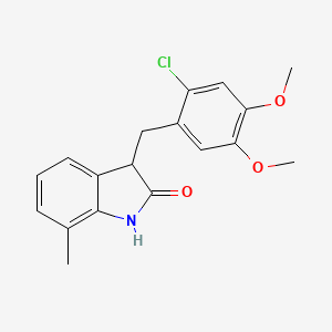 molecular formula C18H18ClNO3 B6011164 3-(2-chloro-4,5-dimethoxybenzyl)-7-methyl-1,3-dihydro-2H-indol-2-one 