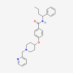 molecular formula C28H33N3O2 B6011167 N-(1-phenylbutyl)-4-{[1-(2-pyridinylmethyl)-4-piperidinyl]oxy}benzamide 