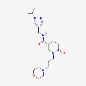 molecular formula C20H33N5O3 B6011188 N-[(1-isopropyl-1H-pyrazol-4-yl)methyl]-1-[3-(4-morpholinyl)propyl]-6-oxo-3-piperidinecarboxamide 