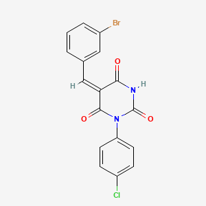 molecular formula C17H10BrClN2O3 B6011204 5-(3-bromobenzylidene)-1-(4-chlorophenyl)-2,4,6(1H,3H,5H)-pyrimidinetrione 