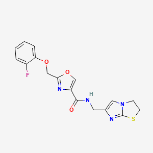 molecular formula C17H15FN4O3S B6011208 N-(2,3-dihydroimidazo[2,1-b][1,3]thiazol-6-ylmethyl)-2-[(2-fluorophenoxy)methyl]-1,3-oxazole-4-carboxamide 