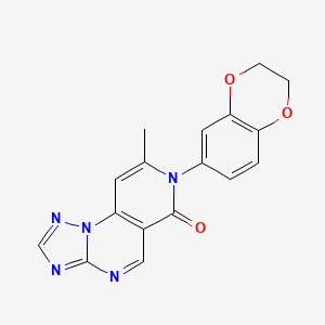 molecular formula C17H13N5O3 B6011214 7-(2,3-dihydro-1,4-benzodioxin-6-yl)-8-methylpyrido[3,4-e][1,2,4]triazolo[1,5-a]pyrimidin-6(7H)-one 