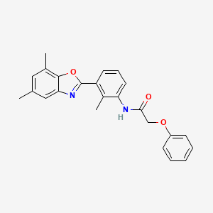 molecular formula C24H22N2O3 B6011221 N-[3-(5,7-dimethyl-1,3-benzoxazol-2-yl)-2-methylphenyl]-2-phenoxyacetamide 