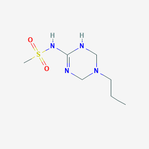 molecular formula C7H16N4O2S B6011228 N-(5-propyl-1,4,5,6-tetrahydro-1,3,5-triazin-2-yl)methanesulfonamide 