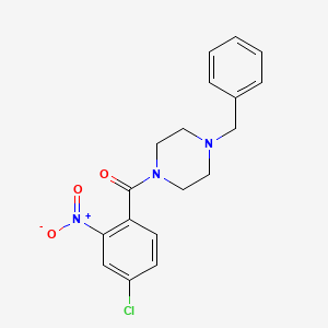 molecular formula C18H18ClN3O3 B6011240 1-benzyl-4-(4-chloro-2-nitrobenzoyl)piperazine 