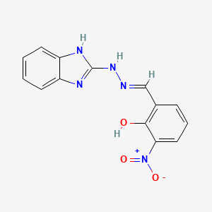 molecular formula C14H11N5O3 B6011244 2-hydroxy-3-nitrobenzaldehyde 1H-benzimidazol-2-ylhydrazone 