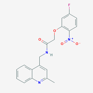 molecular formula C19H16FN3O4 B6011278 2-(5-fluoro-2-nitrophenoxy)-N-[(2-methylquinolin-4-yl)methyl]acetamide 