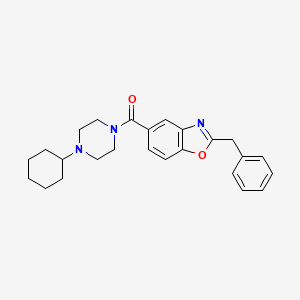 molecular formula C25H29N3O2 B6011279 2-benzyl-5-[(4-cyclohexyl-1-piperazinyl)carbonyl]-1,3-benzoxazole 