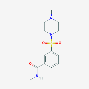 molecular formula C13H19N3O3S B6011287 N-methyl-3-[(4-methyl-1-piperazinyl)sulfonyl]benzamide 