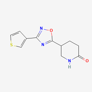 molecular formula C11H11N3O2S B6011299 5-[3-(3-thienyl)-1,2,4-oxadiazol-5-yl]-2-piperidinone 