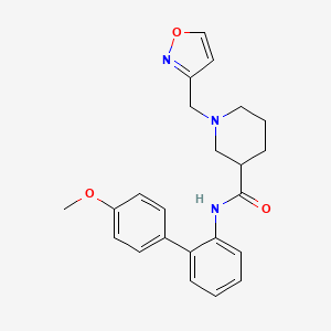 molecular formula C23H25N3O3 B6011308 1-(3-isoxazolylmethyl)-N-(4'-methoxy-2-biphenylyl)-3-piperidinecarboxamide 