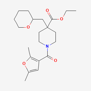 molecular formula C21H31NO5 B6011320 ethyl 1-(2,5-dimethyl-3-furoyl)-4-(tetrahydro-2H-pyran-2-ylmethyl)-4-piperidinecarboxylate 