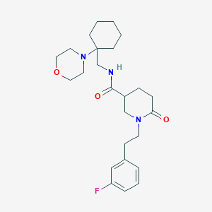 molecular formula C25H36FN3O3 B6011337 1-[2-(3-fluorophenyl)ethyl]-N-{[1-(4-morpholinyl)cyclohexyl]methyl}-6-oxo-3-piperidinecarboxamide 