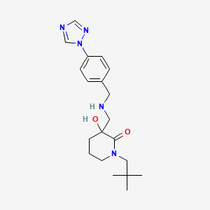 molecular formula C20H29N5O2 B6011382 1-(2,2-dimethylpropyl)-3-hydroxy-3-({[4-(1H-1,2,4-triazol-1-yl)benzyl]amino}methyl)-2-piperidinone 