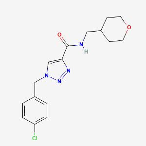 molecular formula C16H19ClN4O2 B6011446 1-(4-chlorobenzyl)-N-(tetrahydro-2H-pyran-4-ylmethyl)-1H-1,2,3-triazole-4-carboxamide 