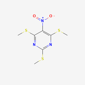 molecular formula C7H9N3O2S3 B6011452 2,4,6-tris(methylthio)-5-nitropyrimidine CAS No. 127726-64-1