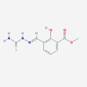 molecular formula C10H11N3O3S B6011466 methyl 3-[2-(aminocarbonothioyl)carbonohydrazonoyl]-2-hydroxybenzoate 