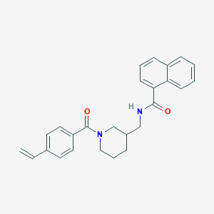 molecular formula C26H26N2O2 B6011496 N-{[1-(4-vinylbenzoyl)-3-piperidinyl]methyl}-1-naphthamide 