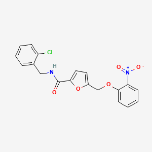 molecular formula C19H15ClN2O5 B6011503 N-(2-chlorobenzyl)-5-[(2-nitrophenoxy)methyl]-2-furamide 