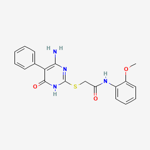 molecular formula C19H18N4O3S B6011510 2-[(4-amino-6-oxo-5-phenyl-1,6-dihydro-2-pyrimidinyl)thio]-N-(2-methoxyphenyl)acetamide 