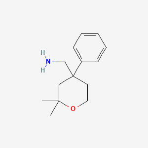 molecular formula C14H21NO B6011523 1-(2,2-dimethyl-4-phenyltetrahydro-2H-pyran-4-yl)methanamine 
