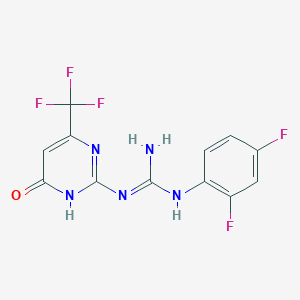 molecular formula C12H8F5N5O B6011528 N-(2,4-difluorophenyl)-N'-[6-oxo-4-(trifluoromethyl)-1,6-dihydro-2-pyrimidinyl]guanidine 