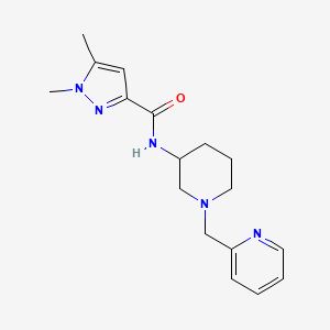 molecular formula C17H23N5O B6011530 1,5-dimethyl-N-[1-(2-pyridinylmethyl)-3-piperidinyl]-1H-pyrazole-3-carboxamide 