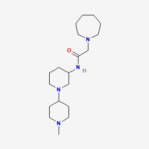 molecular formula C19H36N4O B6011536 2-(1-azepanyl)-N-(1'-methyl-1,4'-bipiperidin-3-yl)acetamide 