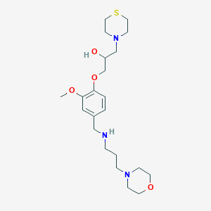 molecular formula C22H37N3O4S B6011541 1-[2-methoxy-4-({[3-(4-morpholinyl)propyl]amino}methyl)phenoxy]-3-(4-thiomorpholinyl)-2-propanol 