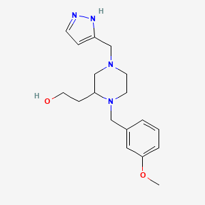 molecular formula C18H26N4O2 B6011557 2-[1-(3-methoxybenzyl)-4-(1H-pyrazol-3-ylmethyl)-2-piperazinyl]ethanol 