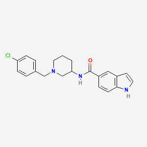 molecular formula C21H22ClN3O B6011589 N-[1-(4-chlorobenzyl)-3-piperidinyl]-1H-indole-5-carboxamide 