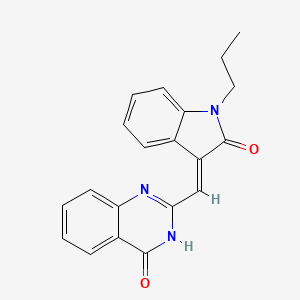 molecular formula C20H17N3O2 B6011595 2-[(2-oxo-1-propyl-1,2-dihydro-3H-indol-3-ylidene)methyl]-4(3H)-quinazolinone 