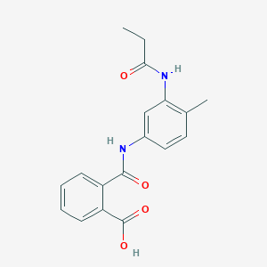 molecular formula C18H18N2O4 B6011620 2-({[4-methyl-3-(propionylamino)phenyl]amino}carbonyl)benzoic acid 