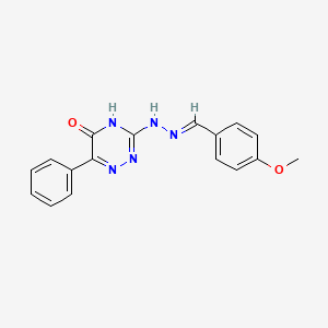 molecular formula C17H15N5O2 B6011650 4-methoxybenzaldehyde (5-oxo-6-phenyl-4,5-dihydro-1,2,4-triazin-3-yl)hydrazone 