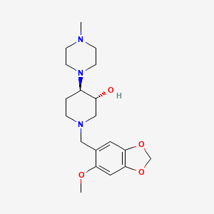 molecular formula C19H29N3O4 B6011669 (3R*,4R*)-1-[(6-methoxy-1,3-benzodioxol-5-yl)methyl]-4-(4-methyl-1-piperazinyl)-3-piperidinol 