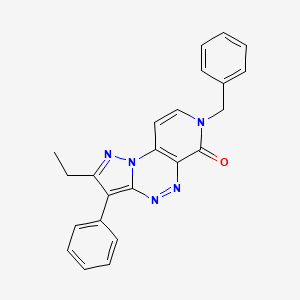 molecular formula C23H19N5O B6011670 7-benzyl-2-ethyl-3-phenylpyrazolo[5,1-c]pyrido[4,3-e][1,2,4]triazin-6(7H)-one 
