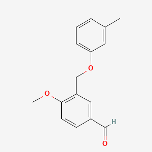molecular formula C16H16O3 B6011693 4-methoxy-3-[(3-methylphenoxy)methyl]benzaldehyde 