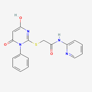 molecular formula C17H14N4O3S B6011724 2-[(4-hydroxy-6-oxo-1-phenyl-1,6-dihydro-2-pyrimidinyl)thio]-N-2-pyridinylacetamide 