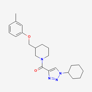 molecular formula C22H30N4O2 B6011745 1-[(1-cyclohexyl-1H-1,2,3-triazol-4-yl)carbonyl]-3-[(3-methylphenoxy)methyl]piperidine 
