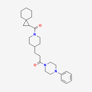 molecular formula C27H39N3O2 B6011753 1-phenyl-4-{3-[1-(spiro[2.5]oct-1-ylcarbonyl)-4-piperidinyl]propanoyl}piperazine 