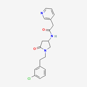molecular formula C19H20ClN3O2 B6011761 N-{1-[2-(3-chlorophenyl)ethyl]-5-oxo-3-pyrrolidinyl}-2-(3-pyridinyl)acetamide 