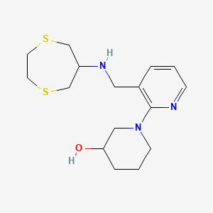 molecular formula C16H25N3OS2 B6011777 1-{3-[(1,4-dithiepan-6-ylamino)methyl]-2-pyridinyl}-3-piperidinol 