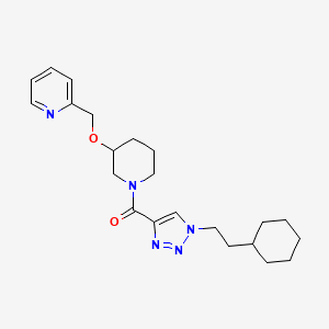 molecular formula C22H31N5O2 B6011804 2-{[(1-{[1-(2-cyclohexylethyl)-1H-1,2,3-triazol-4-yl]carbonyl}-3-piperidinyl)oxy]methyl}pyridine 