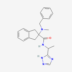 molecular formula C22H25N5O B6011807 2-[benzyl(methyl)amino]-N-[1-(1H-1,2,4-triazol-5-yl)ethyl]-2-indanecarboxamide 