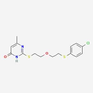 molecular formula C15H17ClN2O2S2 B6011819 2-[(2-{2-[(4-chlorophenyl)thio]ethoxy}ethyl)thio]-6-methyl-4-pyrimidinol 