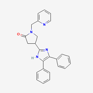 molecular formula C25H22N4O B6011826 4-(4,5-diphenyl-1H-imidazol-2-yl)-1-(2-pyridinylmethyl)-2-pyrrolidinone 