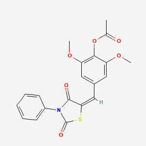 molecular formula C20H17NO6S B6011837 4-[(2,4-dioxo-3-phenyl-1,3-thiazolidin-5-ylidene)methyl]-2,6-dimethoxyphenyl acetate 